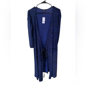 Blue and Black Women's Robe